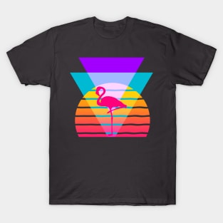 Pink Flamingo 80s Nostalgia Retro Graphic T-Shirt